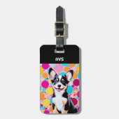 Heldere kleuren koele  gepersonaliseerde Schattige Bagagelabel (Voorkant verticaal)