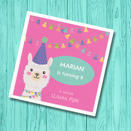 Heldere kleuren lama party servet