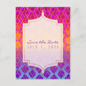 Heldere kleuren Marokkaanse Arabische glam sparen  Aankondigingskaart (Voorkant)