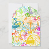 Heldere kleuren met fietsbruiloft kaart (Achterkant)