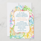 Heldere kleuren met fietsbruiloft kaart (Voorkant)