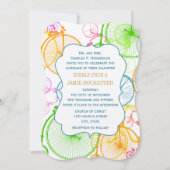 Heldere kleuren met  fietsbruiloft kaart (Voorkant)