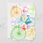 Heldere kleuren met  fietsbruiloft kaart (Achterkant)