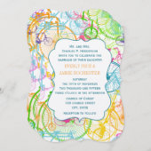 Heldere kleuren met fietsbruiloft kaart (Voorkant / Achterkant)