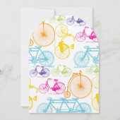 Heldere kleuren met  fietsbruiloft kaart (Achterkant)