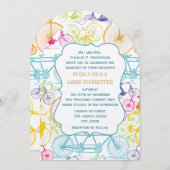 Heldere kleuren met  fietsbruiloft kaart (Voorkant / Achterkant)