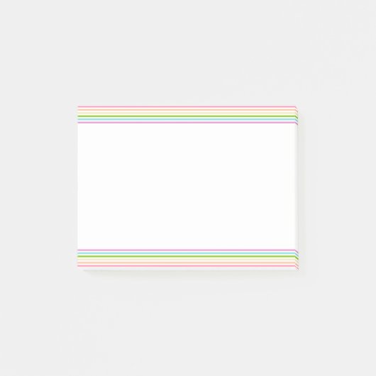 Heldere kleuren met gestreept Paars roze Sjabloon Post-it® Notes (Voorkant)