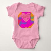 Heldere kleuren ontwerp met gedicht in het hart romper (Voorkant)