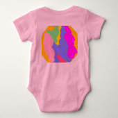 Heldere kleuren ontwerp met gedicht in het hart romper (Achterkant)