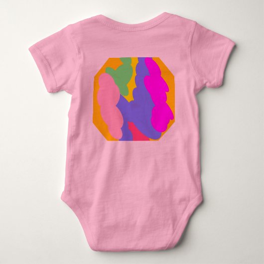 Heldere kleuren ontwerp met gedicht in het hart romper (Achterkant)