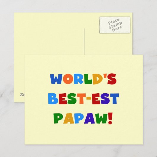 Heldere kleuren Papaw Tshirts en cadeautjes Briefkaart (Voorkant / Achterkant)