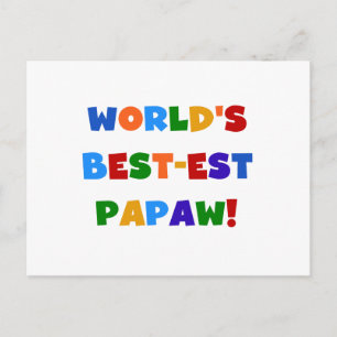 Heldere kleuren Papaw Tshirts en cadeautjes Briefkaart