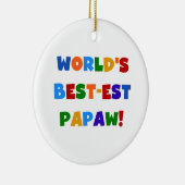 Heldere kleuren Papaw Tshirts en cadeautjes Keramisch Ornament (Rechts)
