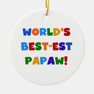 Heldere kleuren Papaw Tshirts en cadeautjes Keramisch Ornament