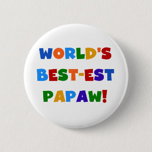 Heldere kleuren Papaw Tshirts en cadeautjes Ronde Button 5,7 Cm