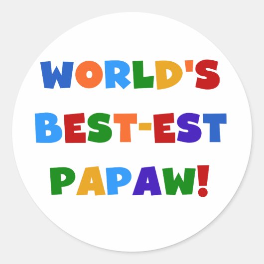 Heldere kleuren Papaw Tshirts en cadeautjes Ronde Sticker (Voorkant)