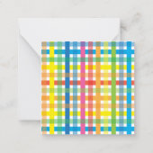 Heldere kleuren Plaid Gelukkige Verjaardag Gift En Notitiekaartje (Achterkant)