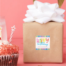 Heldere kleuren Plaid Gelukkige Verjaardag Gift En