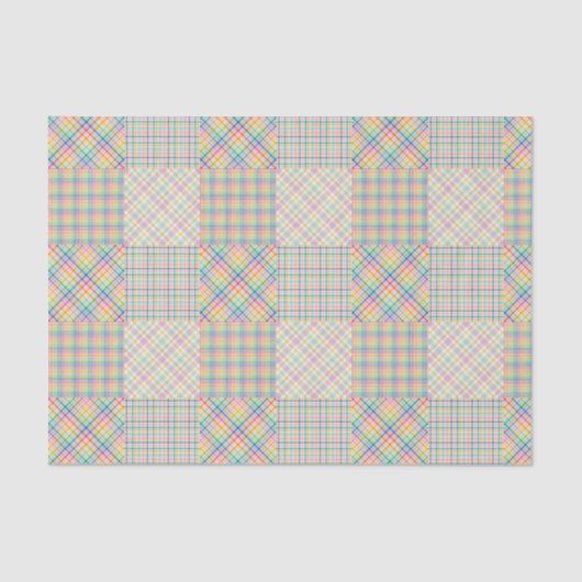 Heldere kleuren Plaid Madras Tissuepapier (Voorkant)