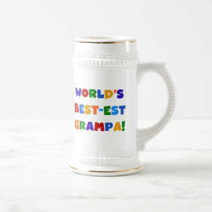 Heldere kleuren 's werelds beste Grampa Gifts Bierpul