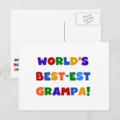 Heldere kleuren 's werelds beste Grampa Gifts Briefkaart (Voorkant / Achterkant)