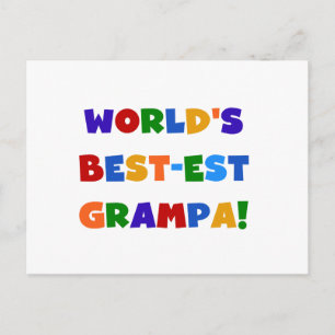 Heldere kleuren 's werelds beste Grampa Gifts Briefkaart