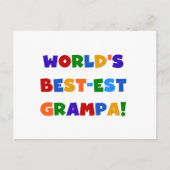 Heldere kleuren 's werelds beste Grampa Gifts Briefkaart (Voorkant)