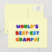 Heldere kleuren 's werelds beste Grampa Gifts Briefkaart (Voorkant / Achterkant)