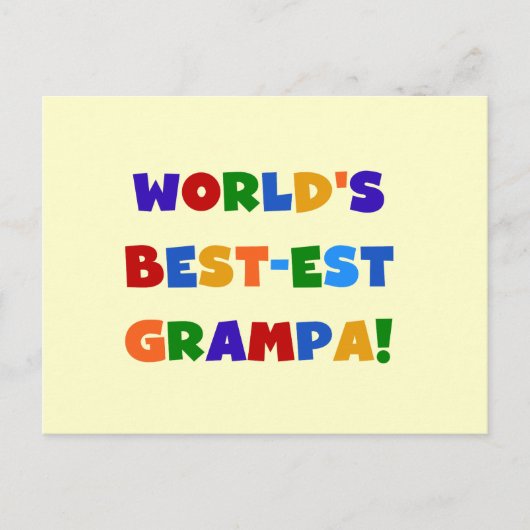 Heldere kleuren 's werelds beste Grampa Gifts Briefkaart (Voorkant)
