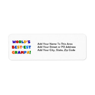 Heldere kleuren 's werelds beste Grampa Gifts Etiket