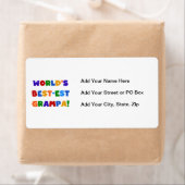 Heldere kleuren 's werelds beste Grampa Gifts Etiket (Insitu)