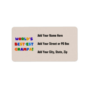 Heldere kleuren 's werelds beste Grampa Gifts Etiket