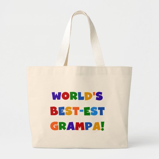 Heldere kleuren 's werelds beste Grampa Gifts Grote Tote Bag (Voorkant)