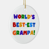 Heldere kleuren 's werelds beste Grampa Gifts Keramisch Ornament (Rechts)