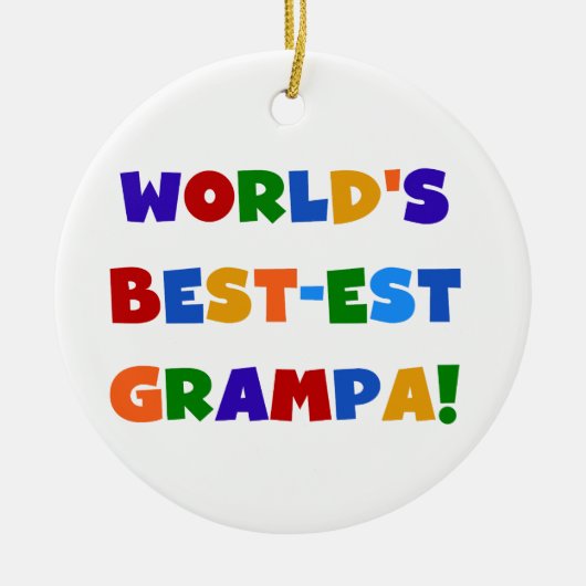Heldere kleuren 's werelds beste Grampa Gifts Keramisch Ornament (Voorkant)