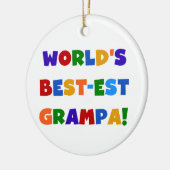 Heldere kleuren 's werelds beste Grampa Gifts Keramisch Ornament (Links)