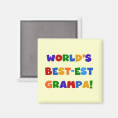Heldere kleuren 's werelds beste Grampa Gifts Magneet (Voorkant / Achterkant)