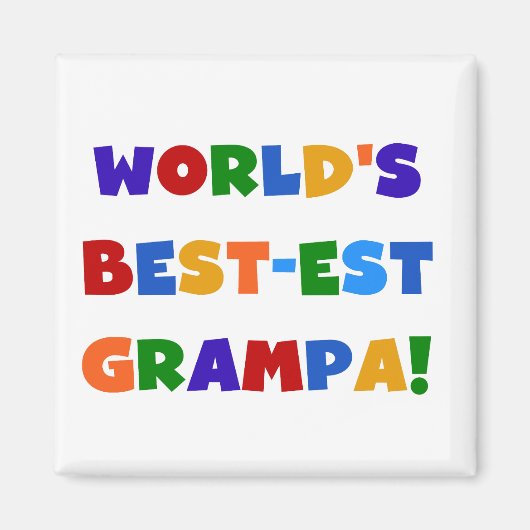 Heldere kleuren 's werelds beste Grampa Gifts Magneet (Voorkant)