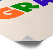 Heldere kleuren 's werelds beste Grampa Gifts Poster (Hoek)