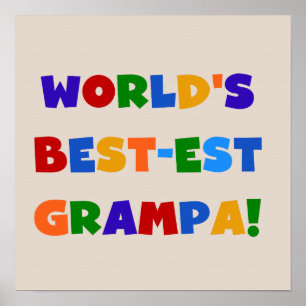 Heldere kleuren 's werelds beste Grampa Gifts Poster