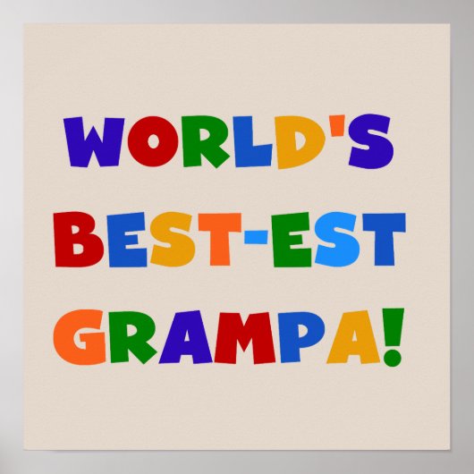 Heldere kleuren 's werelds beste Grampa Gifts Poster (Voorkant)