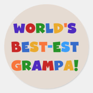 Heldere kleuren 's werelds beste Grampa Gifts Ronde Sticker