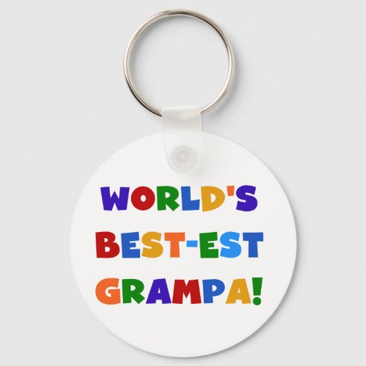 Heldere kleuren 's werelds beste Grampa Gifts Sleutelhanger (Voorkant)
