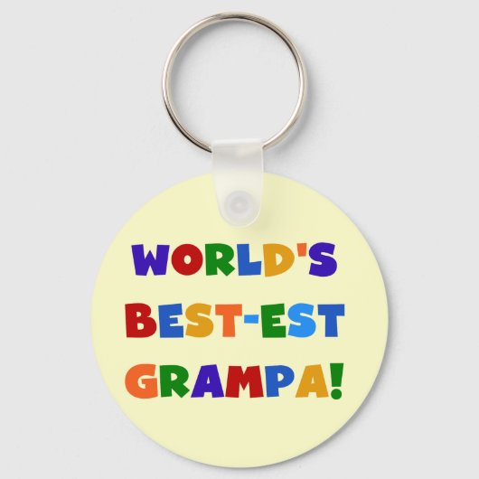Heldere kleuren 's werelds beste Grampa Gifts Sleutelhanger (Voorkant)