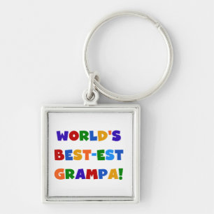 Heldere kleuren 's werelds beste Grampa Gifts Sleutelhanger