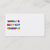 Heldere kleuren 's werelds beste Grampa Gifts Visitekaartje (Achterkant)