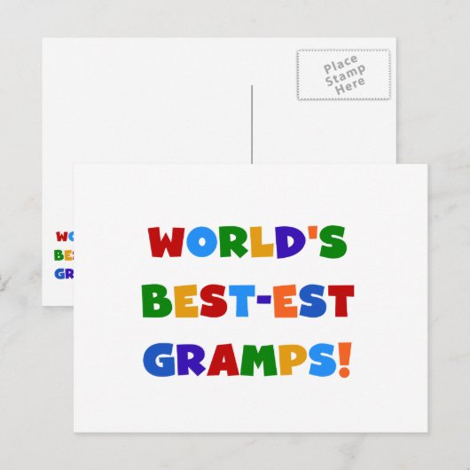 Heldere kleuren 's Werelds beste Gramps Gifts Briefkaart (Voorkant / Achterkant)