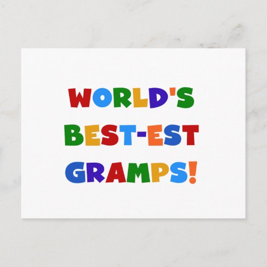 Heldere kleuren 's Werelds beste Gramps Gifts Briefkaart (Voorkant)