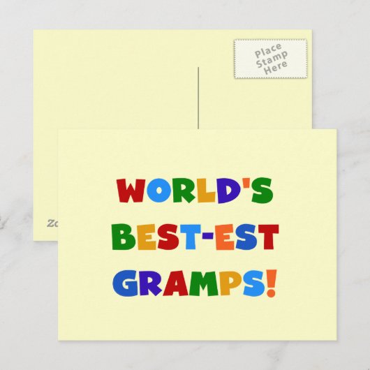 Heldere kleuren 's Werelds beste Gramps Gifts Briefkaart (Voorkant / Achterkant)