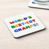 Heldere kleuren 's Werelds beste Gramps Gifts Drankjes Onderzetter (Linkerzijde)